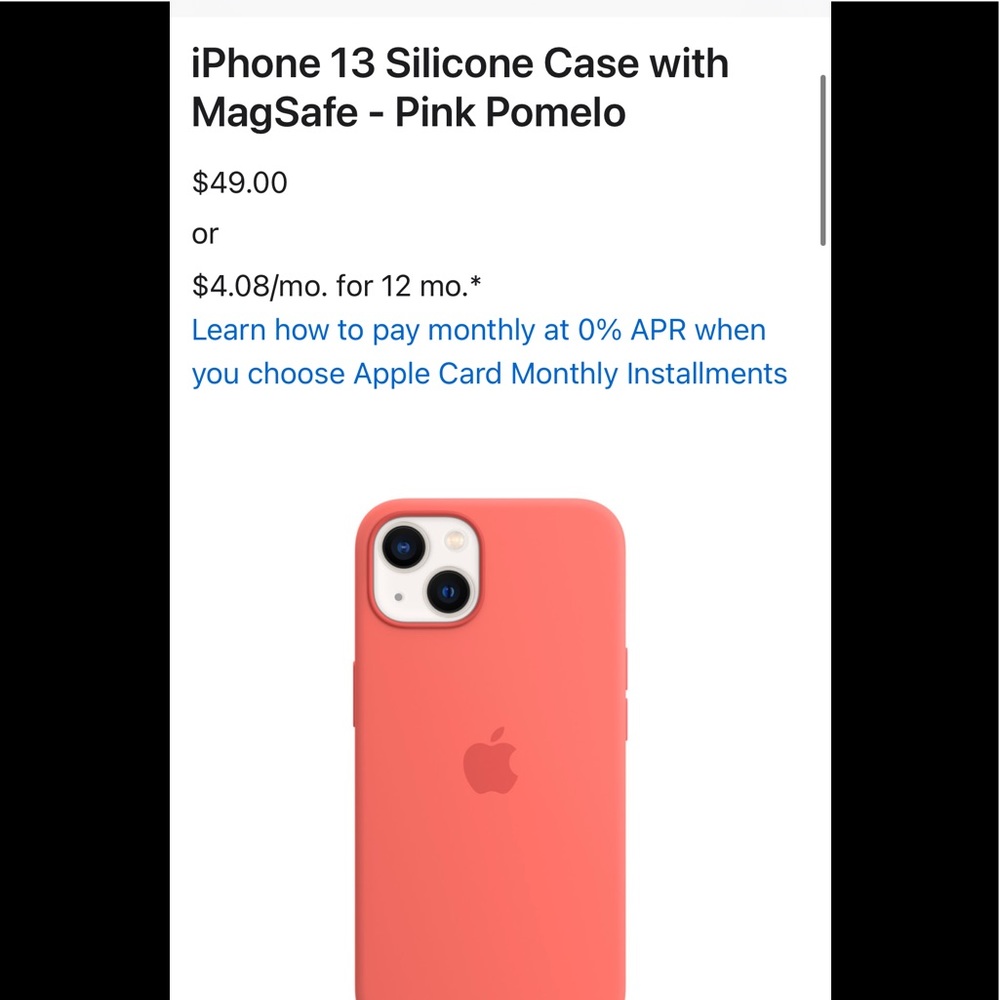 Brand new unopened iphone 13 silicone case (Pink Pomelo)